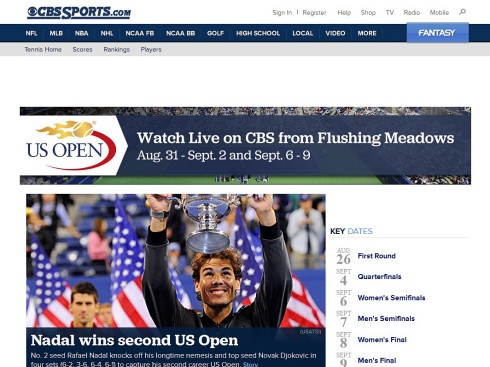 Tennis US Open auf CBS