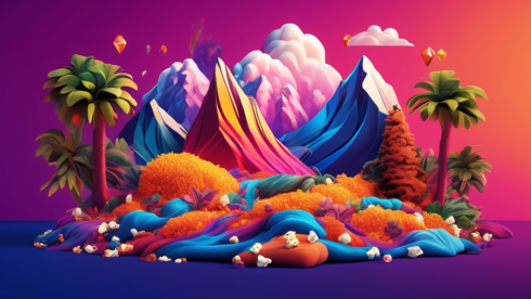 Create an image depicting a vibrant and dynamic streaming landscape featuring the Paramount Plus logo. Integrate various elements representing popular TV shows and movies available on the platform, such as iconic film reels, popcorn, and a cozy living room setting with a smart TV displaying the Paramount Plus interface. Add a touch of excitement and anticipation, capturing the essence of entertainment and storytelling.
